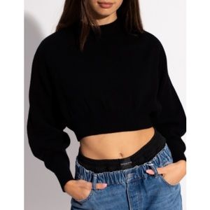 ALEXANDER WANG Cropped cutout knitted sweater Sz XS